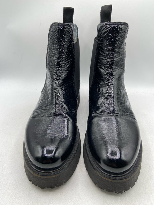 Patrizia Bonfanti Shoe Size 37 Black Leather Stretch Platform Boots