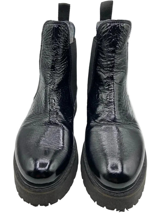 Patrizia Bonfanti Shoe Size 37 Black Leather Stretch Platform Boots