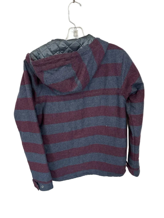 Patagonia Size XXS Blue & Red Cotton Blend Striped Hood Men's Jacket