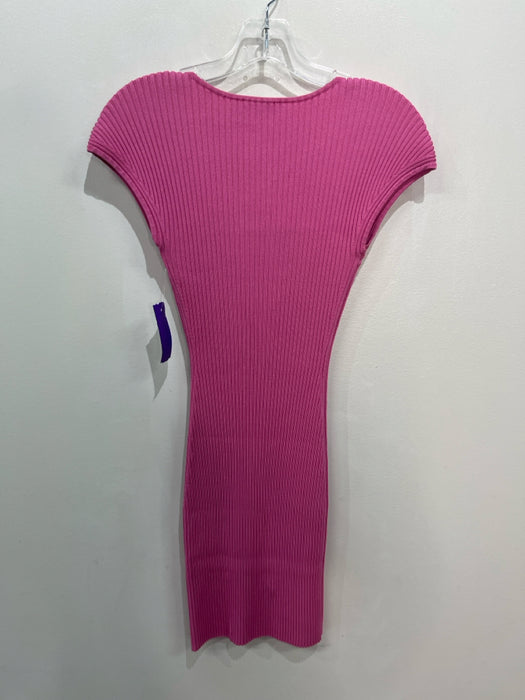 Jonathan Simkhai Size S Pink Rayon Blend Ribbed Sweetheart Sleeveless Tie Dress