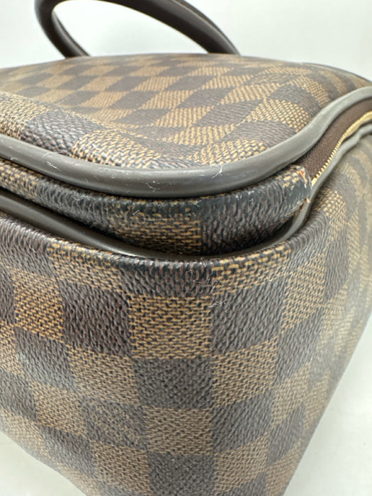 Louis Vuitton Brown & Beige Leather Damier Zip Pockets Men's Bag