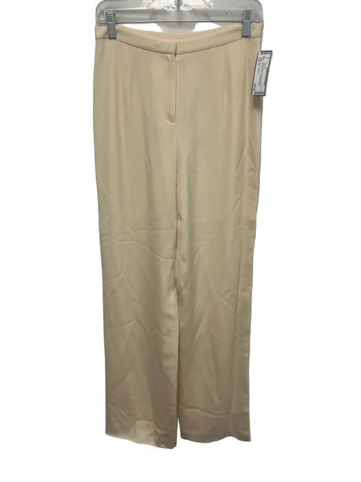 Bloomingdale's Size 6 Cream White Silk Beaded Detail Shoulder Pads Pant Set