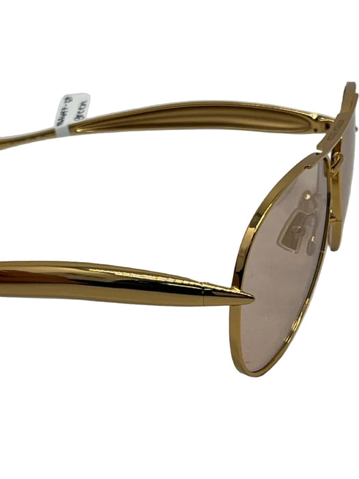 Bottega Veneta Gold Gold Tone Metal Tinted Aviator Sunglasses