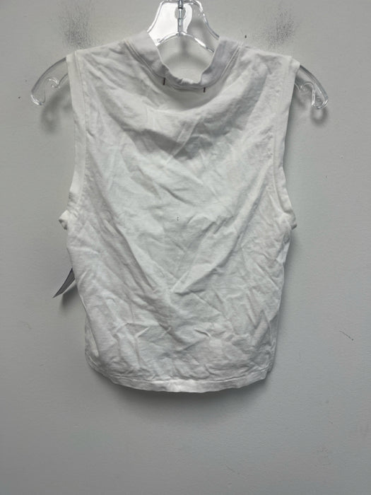 AMO Size XS White Cotton Sleeveless Lace Up Top