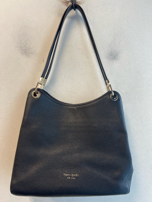 Kate Spade Black Leather Two Strap Gold Hardware Inner Pockets Bag