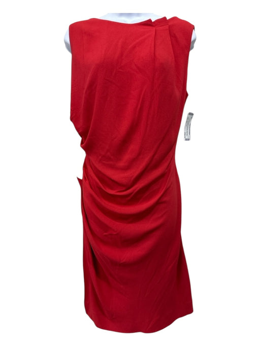 Christian Dior Size 12 Red Acetate & Viscose Sleeveless Sleeveless Ruffle Dress Red / 12