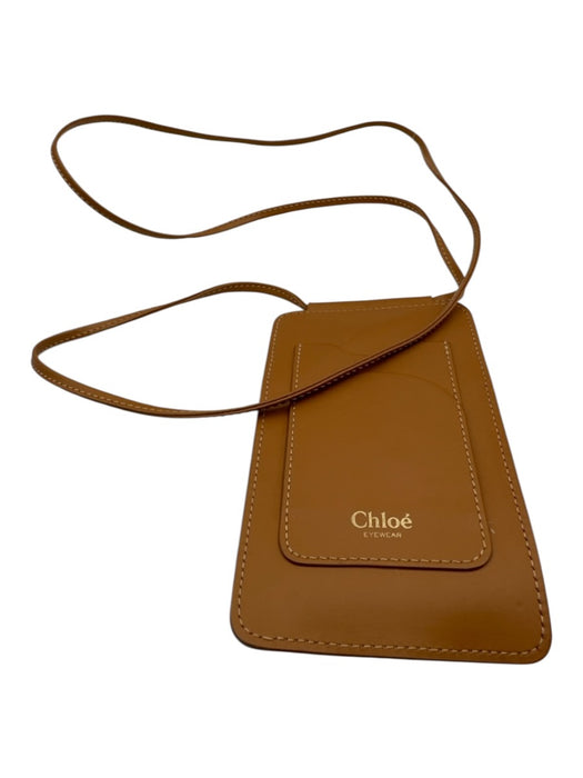 Chloe Tan Brown Leather Card Holder Crossbody Bag Tan Brown / Mini