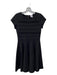 Parker Size XS Black Rayon Blend Round Neck Cap Sleeve Back Zip Dress Black / XS