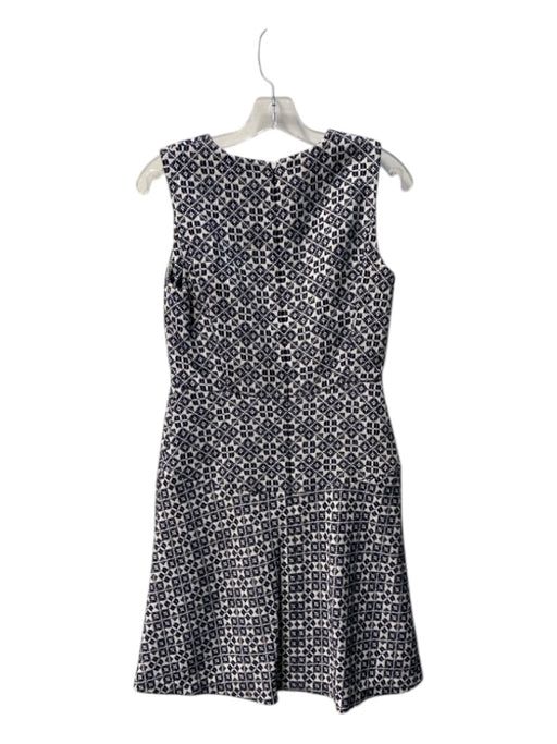 Tory Burch Size 2 Navy & Ivory No Fabric Tag Sleeveless Abstract Print Dress Navy & Ivory / 2