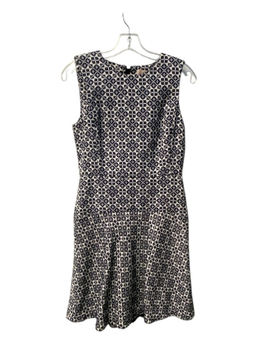 Tory Burch Size 2 Navy & Ivory No Fabric Tag Sleeveless Abstract Print Dress Navy & Ivory / 2