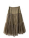 Anthropologie Size S Moss Cotton Blend Tulle Overlay Side Zip Tiered Skirt Moss / S