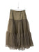 Anthropologie Size S Moss Cotton Blend Tulle Overlay Side Zip Tiered Skirt Moss / S