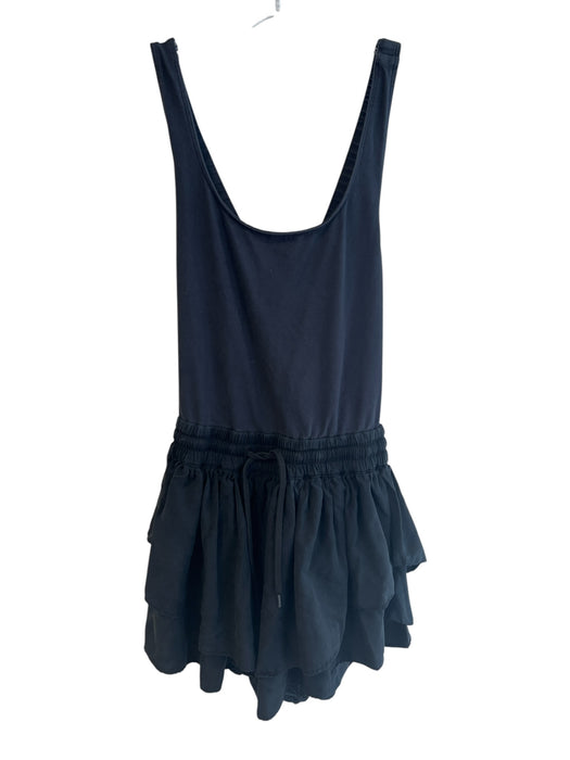 FP Movement Size Medium Black Cotton Blend Sleeveless Cross Back Romper Black / Medium