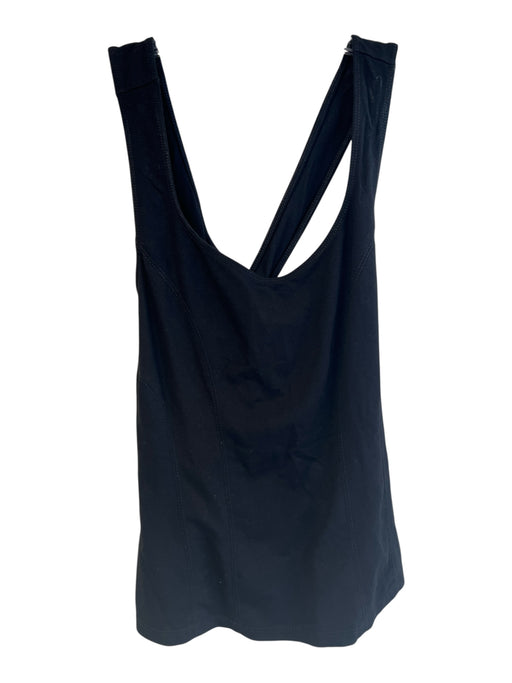 Anthropologie Size Small Black Viscose Blend Scoop Back Back Zip Sleeveless Top Black / Small