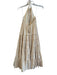 Free People Size XS Cream Cotton Halter Neck Tiered Maxi Open Back Dress Cream / XS