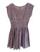 Free People Size 4 Mauve Cotton Eyelet Overlay Slip Inc Shirred Waist Mini Dress Mauve / 4
