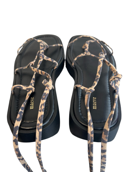 Maeve Shoe Size 39 Black & Brown Manmade Material Leopard Platform Strappy Shoes Black & Brown / 39