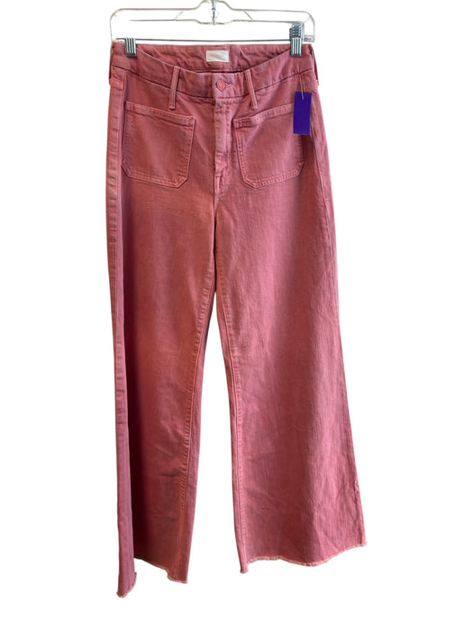 Mother Size 27 Pink Cotton Blend 4 Pocket Zip Fly Mid Rise Wide Leg Jeans Pink / 27