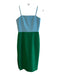 Milly Size 2 Blue & Green Polyester Blend Adjustable Spaghetti Straps Dress Blue & Green / 2