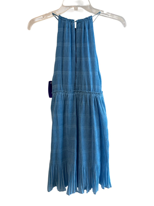 Rebecca Taylor Size XS Blue Polyester Accordian Pleats lined Textured Dress Blue / XS
