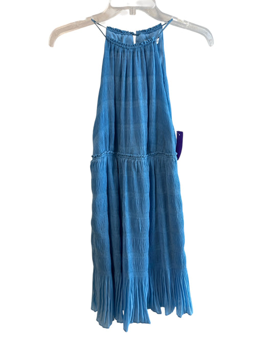 Rebecca Taylor Size XS Blue Polyester Accordian Pleats lined Textured Dress Blue / XS