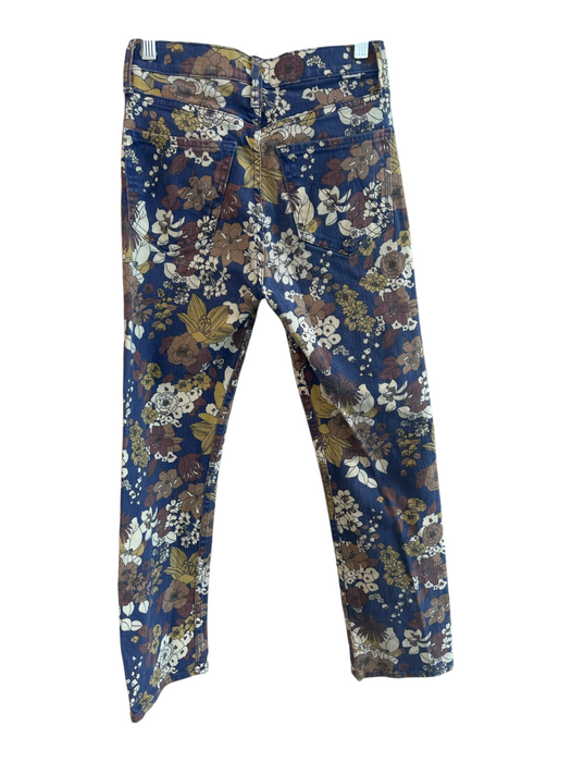 Mother Size 25 Blue & Multi Cotton Blend High Waist Floral Straight Leg Jeans Blue & Multi / 25