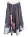 Ted Baker Size 1 Grey Polyester Back Zip Floral High Low Pleated Skirt Grey / 1
