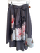 Ted Baker Size 1 Grey Polyester Back Zip Floral High Low Pleated Skirt Grey / 1