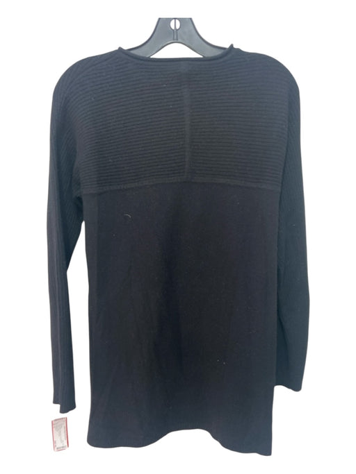 Tory Burch Size M Black Cashmere Long Sleeve Ribbed Detail Sweater Black / M