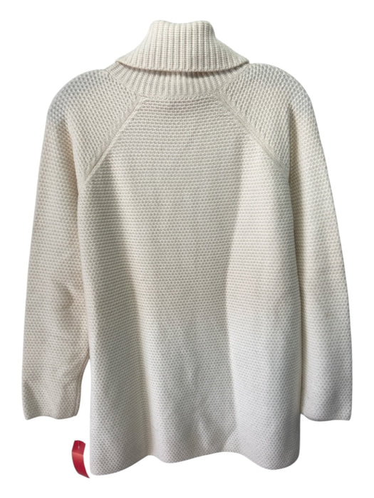 Tory Burch Size M Cream Cashmere Long Sleeve Turtle Neck Knit Sweater Cream / M