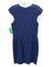 Shoshanna Size 6 Blue Cotton & Nylon Floral Lace Cap Sleeve Back Zip Dress Blue / 6