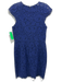 Shoshanna Size 6 Blue Cotton & Nylon Floral Lace Cap Sleeve Back Zip Dress Blue / 6