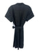 Hill House Size M Black Linen Short Sleeve Buttons Collar Mini Dress Black / M