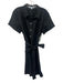 Hill House Size M Black Linen Short Sleeve Buttons Collar Mini Dress Black / M