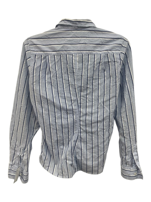 Frank & Eileen Size XS Blue & White Cotton Long Sleeve Stripe Buttons Blouse Top Blue & White / XS