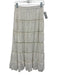 Cleobella Size S White Cotton Elastic Waist Crochet Lace Tiered Midi Skirt White / S