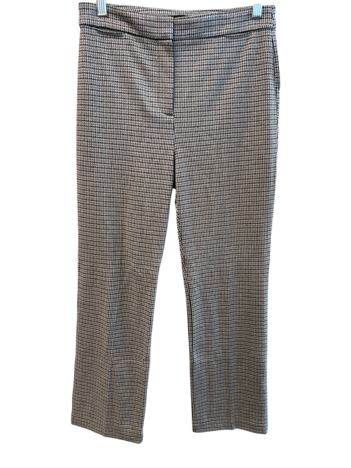 Theory Size 4 Multi Viscose Elastic Waist Plaid Zip Fly Straight Leg Pants Multi / 4