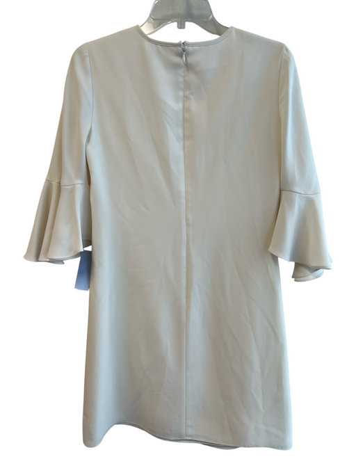 Shoshanna Size 4 White Acetate 3/4 Sleeve Round Neck Key hole Back Zip Dress White / 4