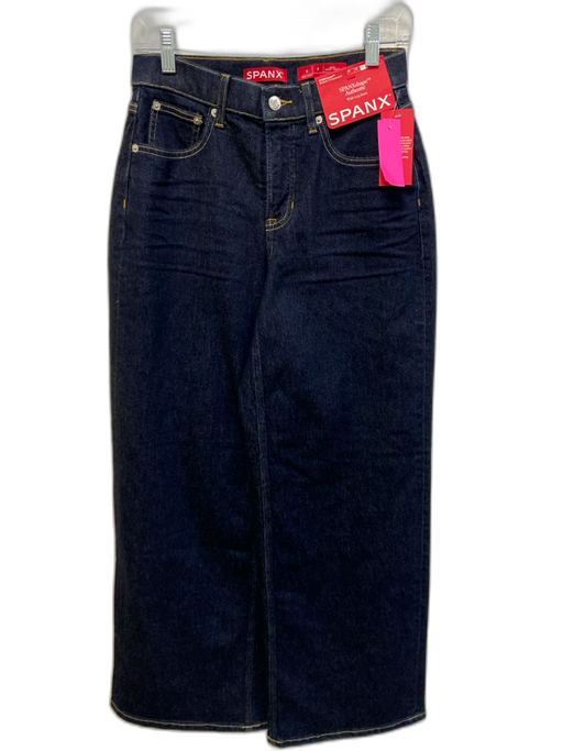 Spanx Size S Dark Wash Cotton High Rise Zip Fly Wide Leg Jeans Dark Wash / S