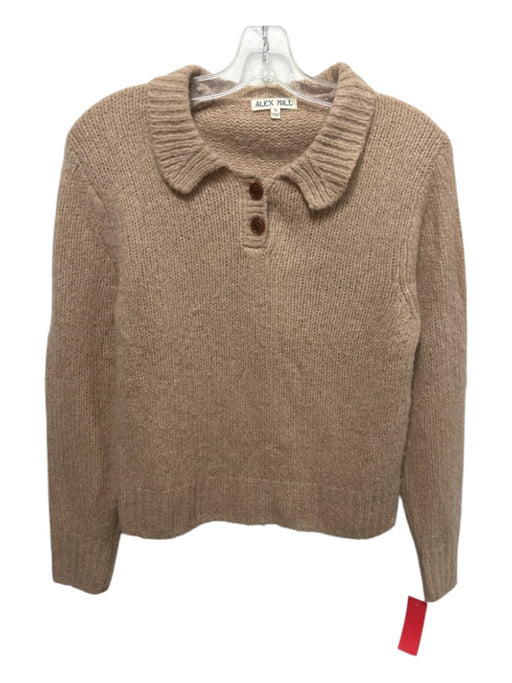 Alex Mill Size Small Tan Beige Wool & Cashmere Ribbed Knit Collar Sweater Tan Beige / Small