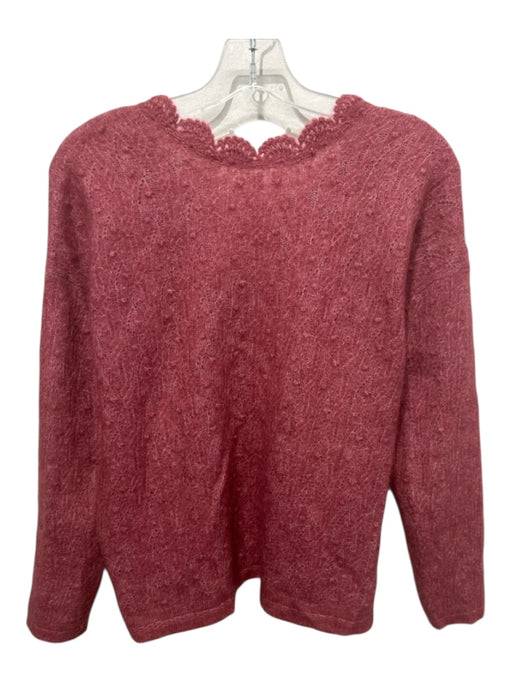 La maille sezane Size Small Faded Red Mohair & Wool Scallop Detail Cardigan Faded Red / Small