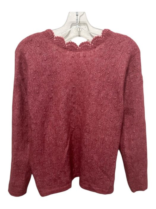 La maille sezane Size Small Faded Red Mohair & Wool Scallop Detail Cardigan Faded Red / Small