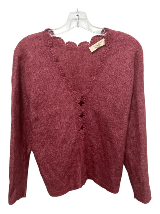 La maille sezane Size Small Faded Red Mohair & Wool Scallop Detail Cardigan Faded Red / Small