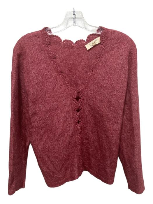 La maille sezane Size Small Faded Red Mohair & Wool Scallop Detail Cardigan Faded Red / Small