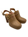 Sezane Shoe Size 41 Tan Brown Leather Slingbacks Block Heel Buckle Detail Pumps Tan Brown / 41