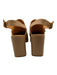 Sezane Shoe Size 41 Tan Brown Leather Slingbacks Block Heel Buckle Detail Pumps Tan Brown / 41