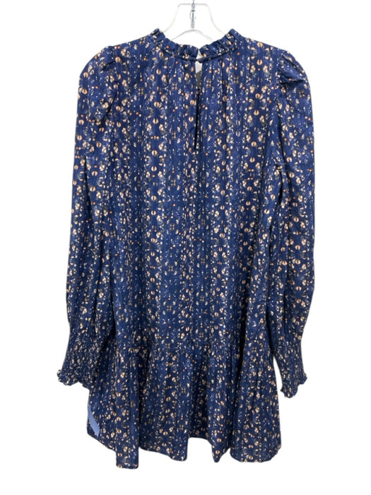 Marie Oliver Size S Navy Blue & Orange Cotton & Rayon Abstract Dots Dress Navy Blue & Orange / S