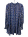Marie Oliver Size S Navy Blue & Orange Cotton & Rayon Abstract Dots Dress Navy Blue & Orange / S