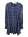 Marie Oliver Size S Navy Blue & Orange Cotton & Rayon Abstract Dots Dress Navy Blue & Orange / S