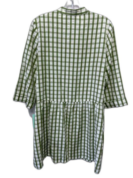Tuckernuck Size S Green & White Polyester Blend Gingham Texture Dress Green & White / S